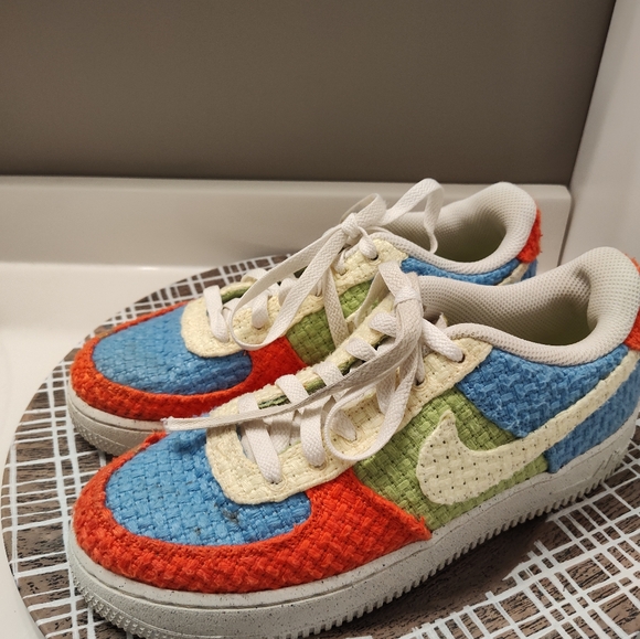 🥳GUC Nike Air Force 1 Low Top LV8 Next Nature TD Hemp Multicolor Sneaker, 6Y - Picture 6 of 16
